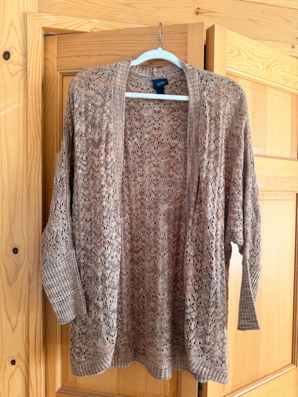 Apt. 9 Open-Front Crochet Cardigan Sweater - Taupe